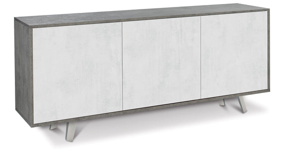 Schrank 3 Türen 177x74x41 cm Zement/Weißes Oxid acquista