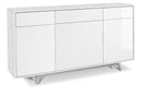 Mobile 3 Ante 3 Cassetti 164x92x41 cm Ossido Bianco/Bianco Lucido-1