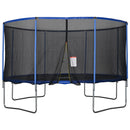 Trampolino Tappeto Elastico Ø426x269 cm con Rete e Bordo Imbottito Blu e Nero-1