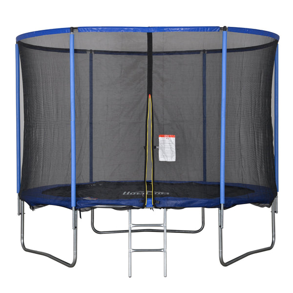 sconto Trampolin Trampolin Ø305x248 cm mit Netz und gepolstertem Rand Blau und Schwarz