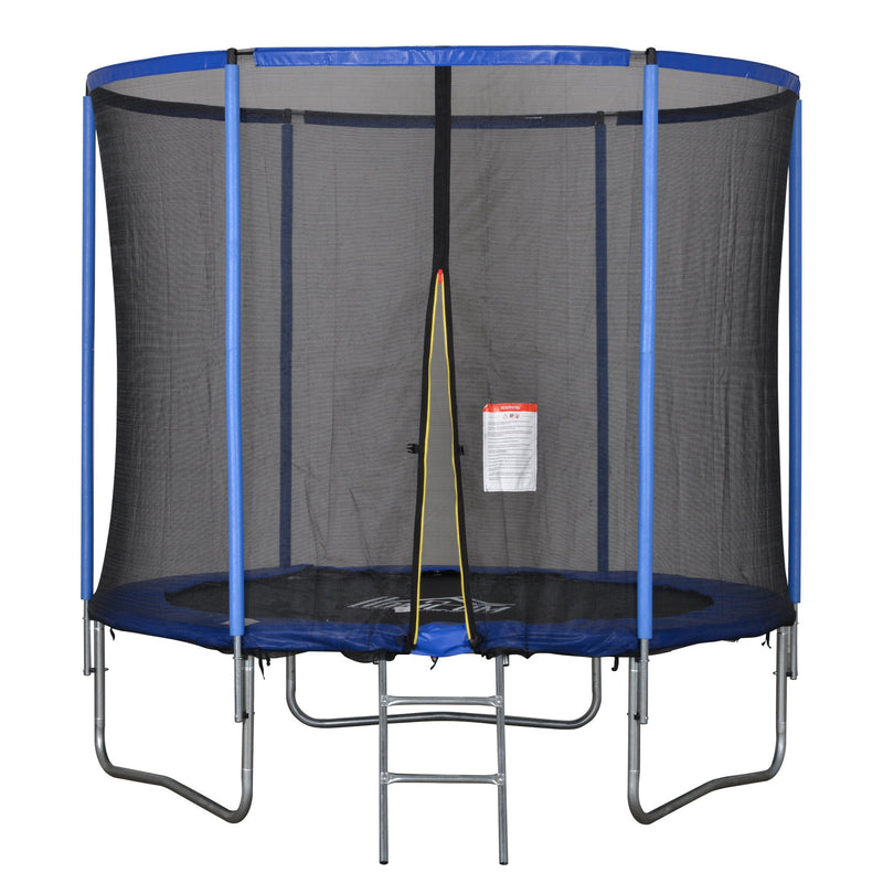 Trampolino Tappeto Elastico Ø244x240 cm con Rete e Bordo Imbottito Blu e Nero-1