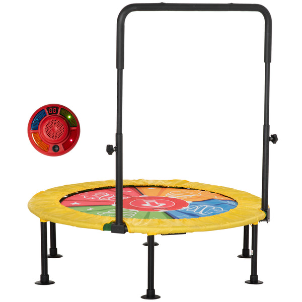 acquista Faltbares Trampolin für Kinder Ø102x89-114 cm mit Haltestange für Fitness und Spiele Gelb