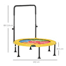 Trampolino Elastico per Bambini Pieghevole Ø102x89-114 cm con Manubrio per Fitness e Gioco Giallo-3