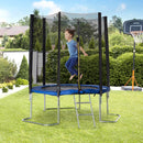 Trampolino Tappeto Elastico per Adulti Ø223x230 cm in con Rete di Sicurezza Blu-2