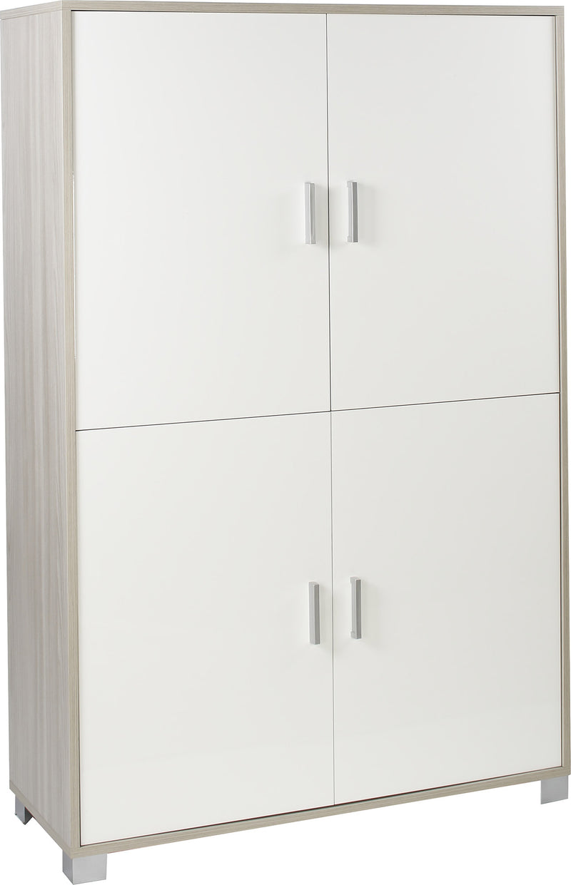 Mobile 4 Ante 107x162x41 cm Olmo Chiaro/Bianco Fiammato-1