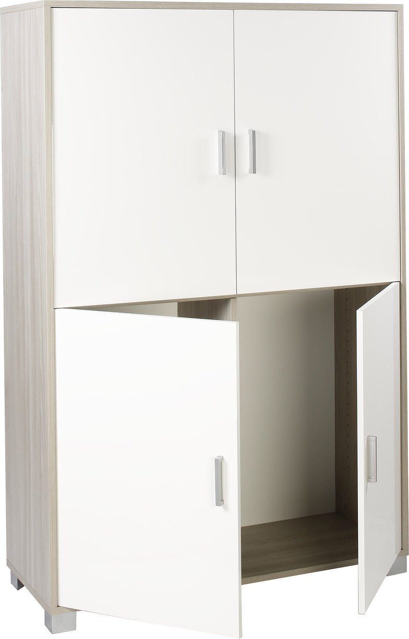 Mobile 4 Ante 107x162x41 cm Olmo Chiaro/Bianco Fiammato-2