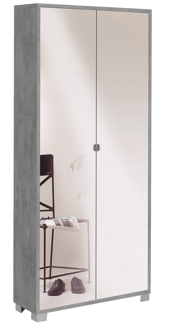 acquista 2-türiger Kleiderschrank mit Spiegel 83x190x29 cm Zement