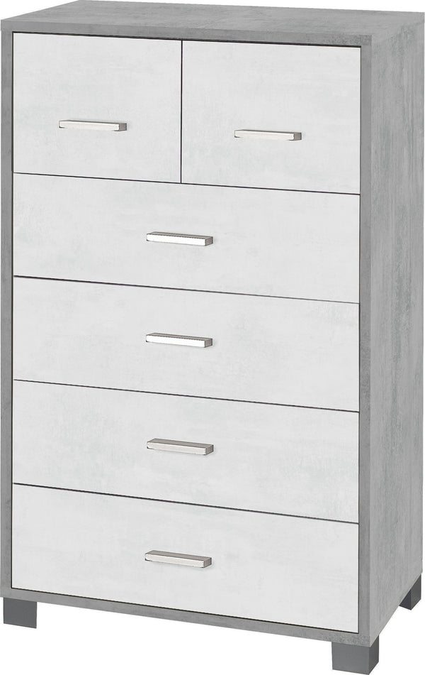 acquista Schrank 4+2 Schubladen 70x112x41 cm Zement/Weißoxid