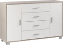 Mobile 2 Ante 4 Cassetti 136x86x41 cm Olmo Chiaro/Bianco Fiammato-1