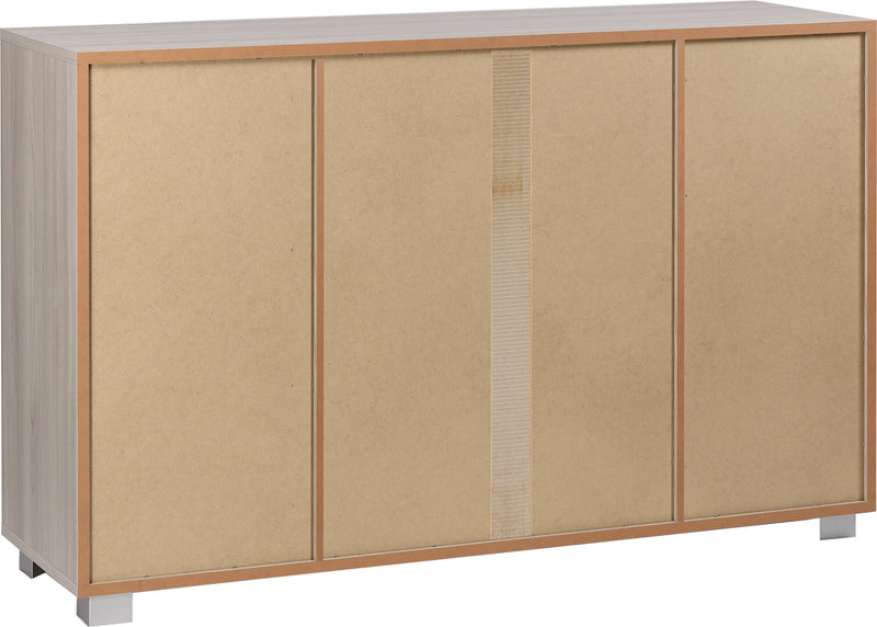 Mobile 2 Ante 4 Cassetti 136x86x41 cm Olmo Chiaro/Bianco Fiammato-4