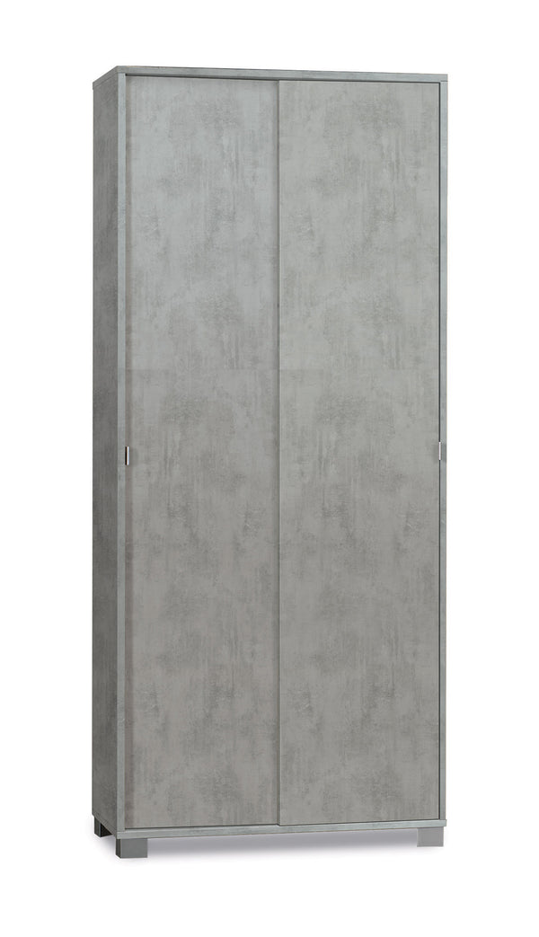 Kleiderschrank mit 2 Schiebetüren 82x190x42 cm Zement acquista