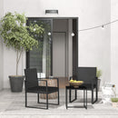 Set Tavolino e 2 Sedie da Giardino  Effetto Rattan Nero-2