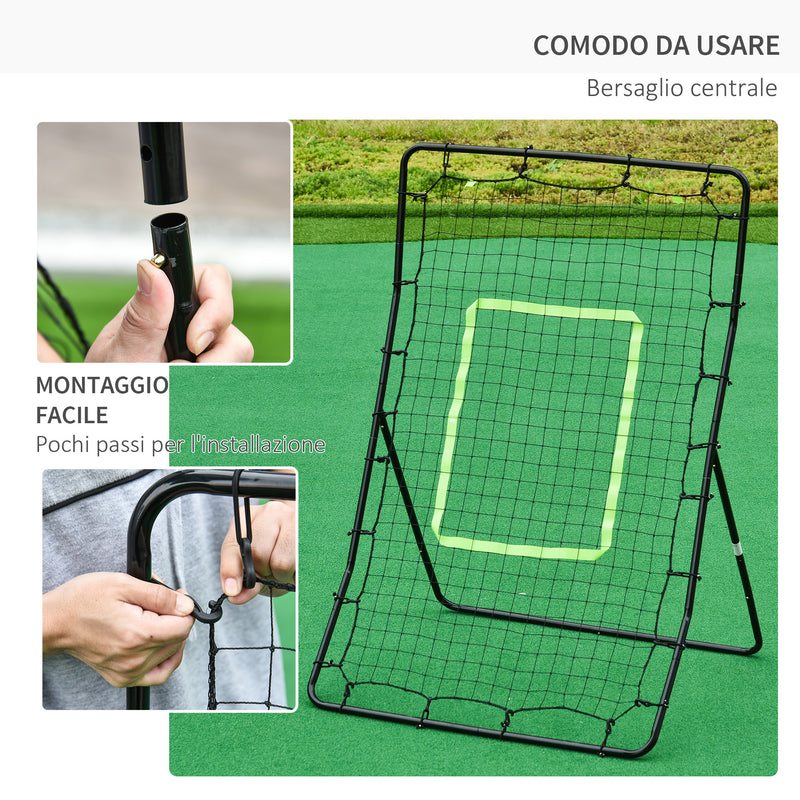 Rete Elastica Rimbalzo da Calcio e Rugby Rimbalzatore Portatile 90x80x140 cm -5