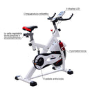 Spin Bike per Spinning Professionale con Schermo LCD Bianco 105x49x119 cm -4