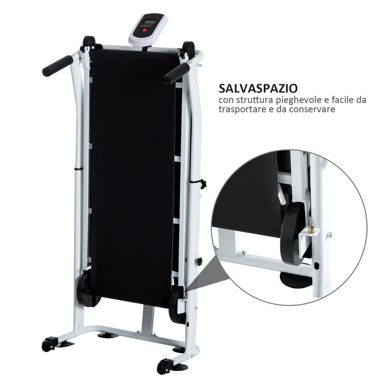 Tapis Roulant Magnetico con Monitor LCD e Barra Sit-up Pieghevole in Acciaio -7