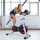 Cyclette Fitness Bianco nero rosso 107x48x100 cm -2