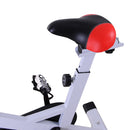 Cyclette Fitness Bianco nero rosso 107x48x100 cm -7