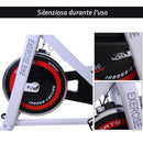 Cyclette Fitness Bianco nero rosso 107x48x100 cm -8