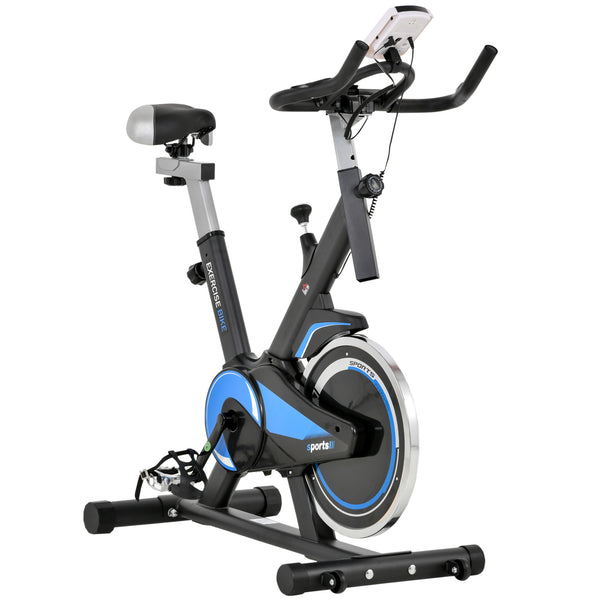 online Spin Bike Heimtrainer 10 kg Schwungrad mit schwarzem und blauem LCD-Bildschirm