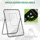 Rete Rimbalzo da Calcio 123x73x178,5 cm con Bersaglio in Metallo Nero-5