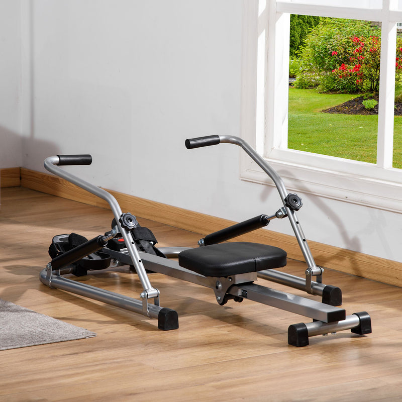 Vogatore per Fitness 129x70x70 cm con Display in Acciaio e ABS Nero e Grigio-2