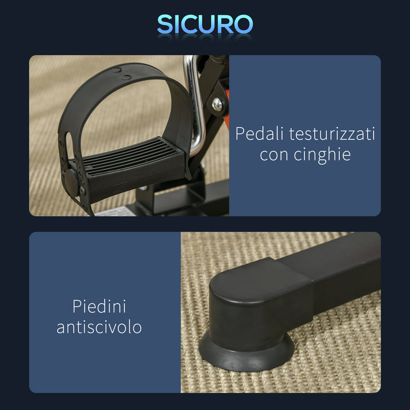 Pedaliera per Riabilitazione Mini Cyclette in Acciaio e ABS Nera-7