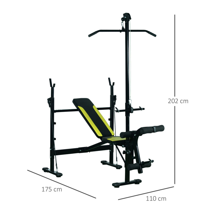 Stazione Fitness Multifunzione 175x110x202 cm in Acciaio Nero-3