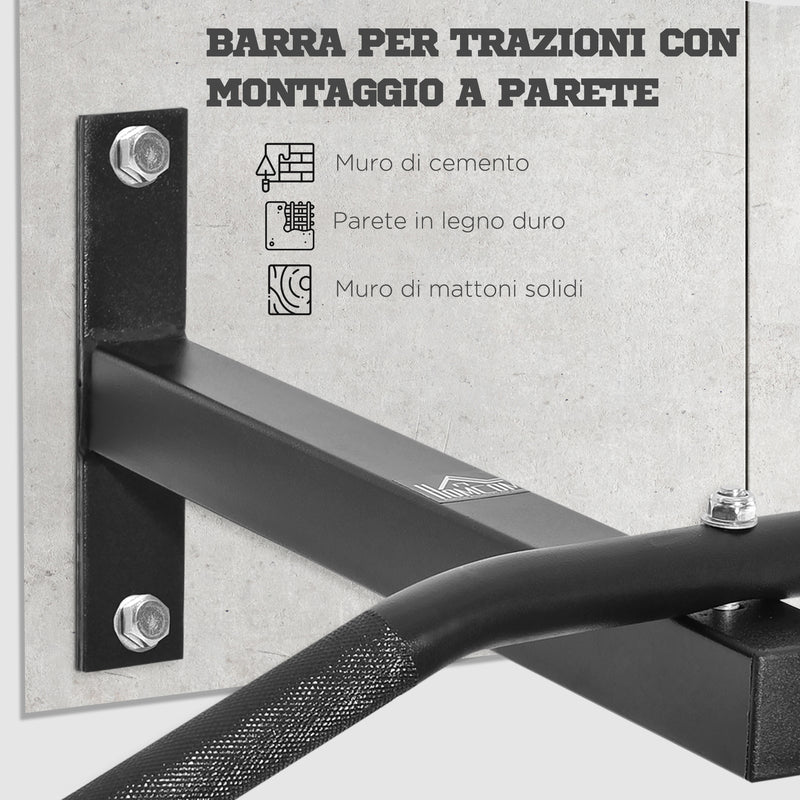 Barra Trazioni a Muro con Struttura in Acciaio 116x43x20 cm -5