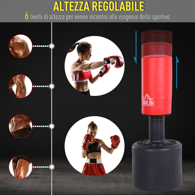 Sacco Boxe da Terra Allenamento MMA MUAY THAI KICK Boxing machine  Rosso e Nero-5