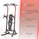 Stazione Multifunzione Pieghevole per Sollevamenti Trazione Addominali Flessioni  Nera e Rossa-4
