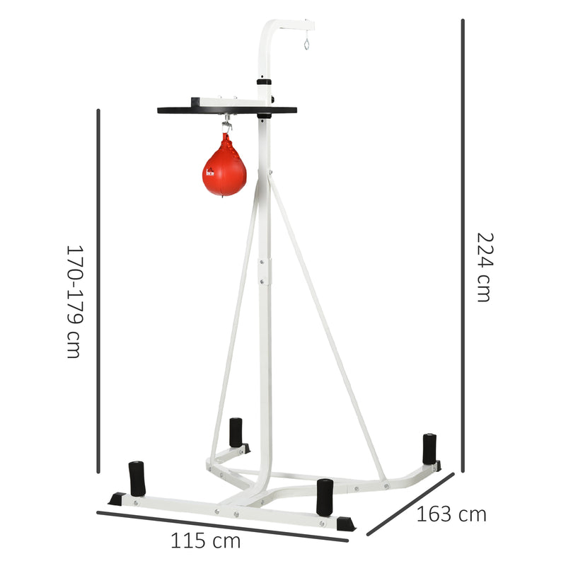 Piattaforma Boxe con Speed Ball Ø16 cm in Acciaio  Bianca-10