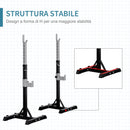 Set 2 Supporti Bilanciere Capacità 110Kg 55x57x105-170 cm Nero-6