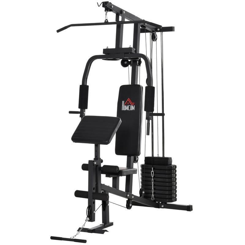 Stazione Fitness Multifunzione 148x108x207 cm in Acciaio Nero-1