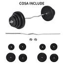 Set Bilanciere 140 cm Barra Curva in Acciaio con 8 Dischi Peso Regolabile 70 Kg-6