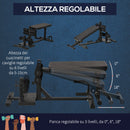 Panca Fitness per Squat 3 in 1 Altezza Regolabile Panca Inclinabile Nera-4