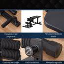 Panca Fitness per Squat 3 in 1 Altezza Regolabile Panca Inclinabile Nera-5