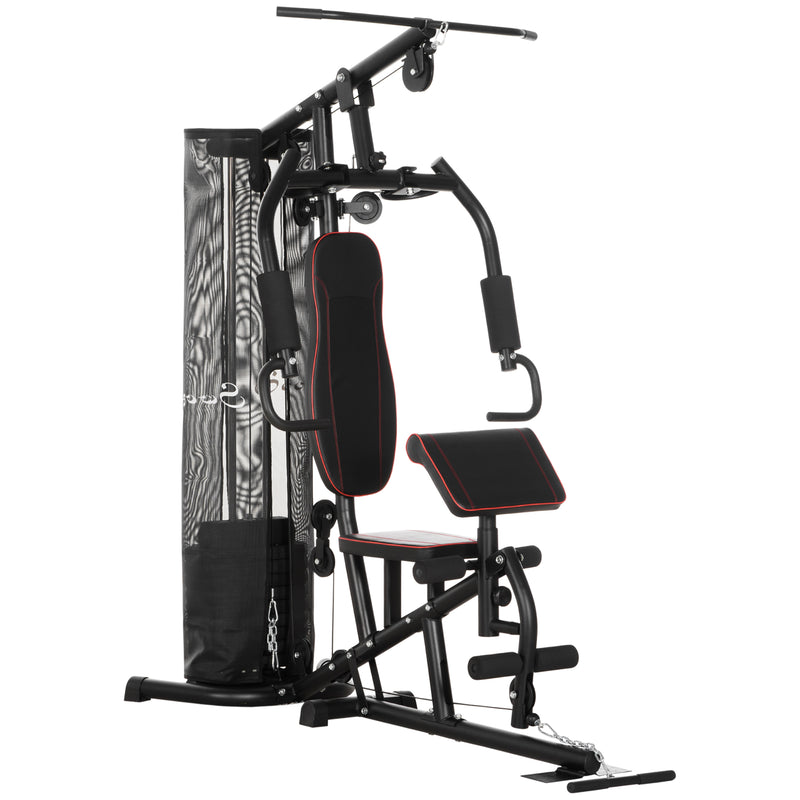 Stazione Fitness Multifunzione 170x104x205 cm in Acciaio per Allenamento Corpo Nero-1