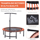 Trampolino Elastico Fitness con Manubrio Nero e Arancione Ø114.3 cm -5