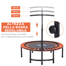 Trampolino Elastico Fitness con Manubrio Nero e Arancione Ø114.3 cm -6