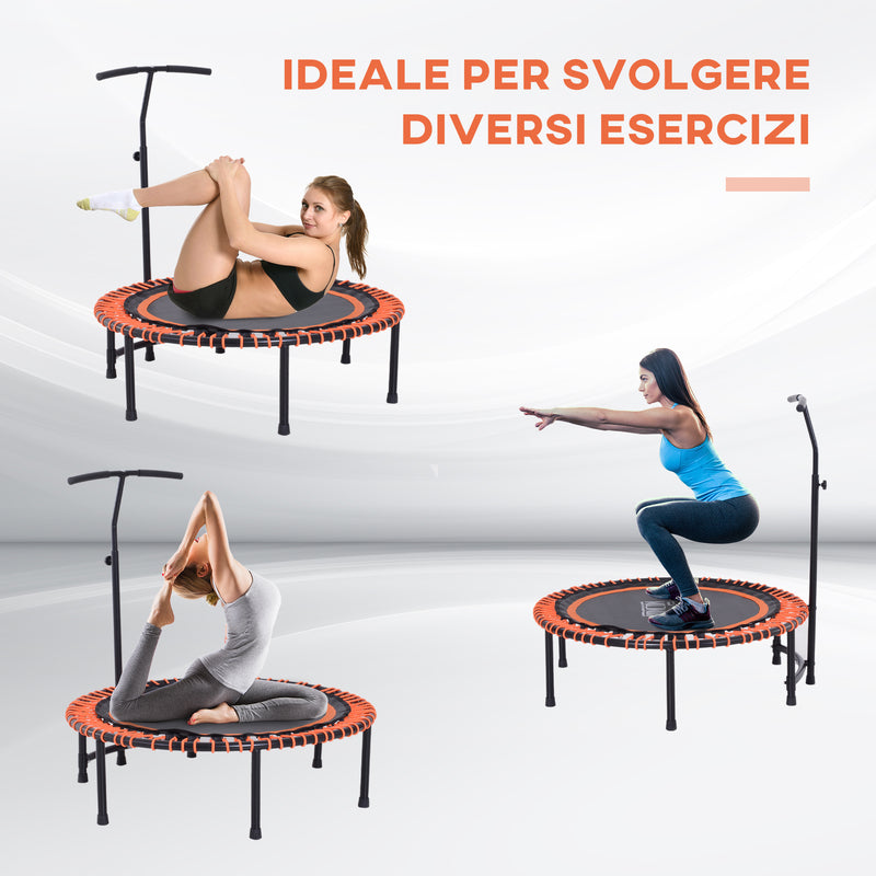 Trampolino Elastico Fitness con Manubrio Nero e Arancione Ø114.3 cm -8