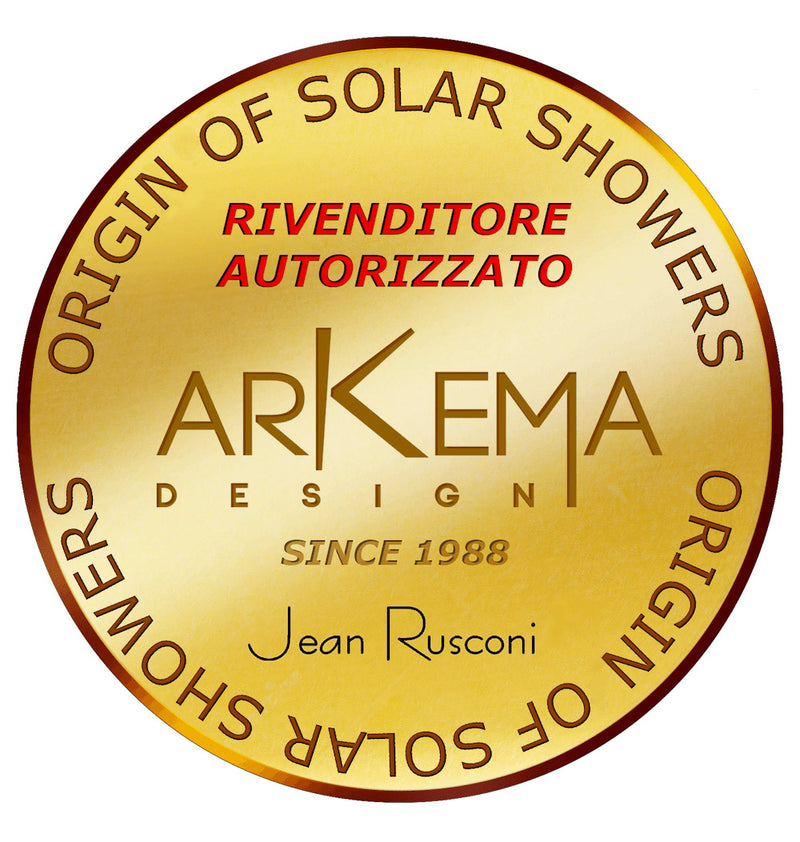 Doccia Solare da Esterno Giardino 30L Miscelatore Arkema Spring S Fascia Inox Oro Van Gogh-7