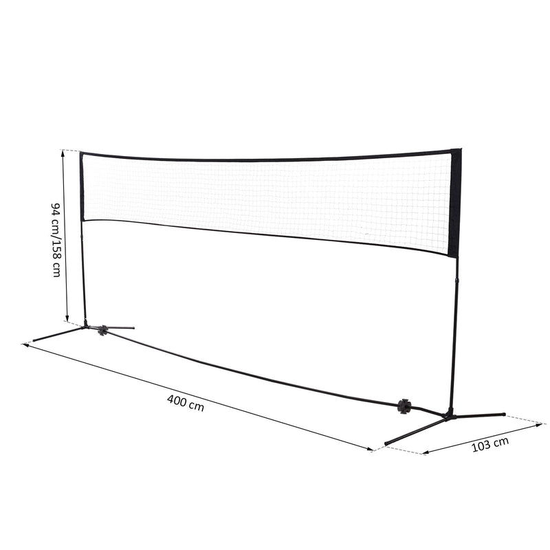 Rete per Pallavolo Tennis Portatile 4x1,3x1,58 m  Nera-6