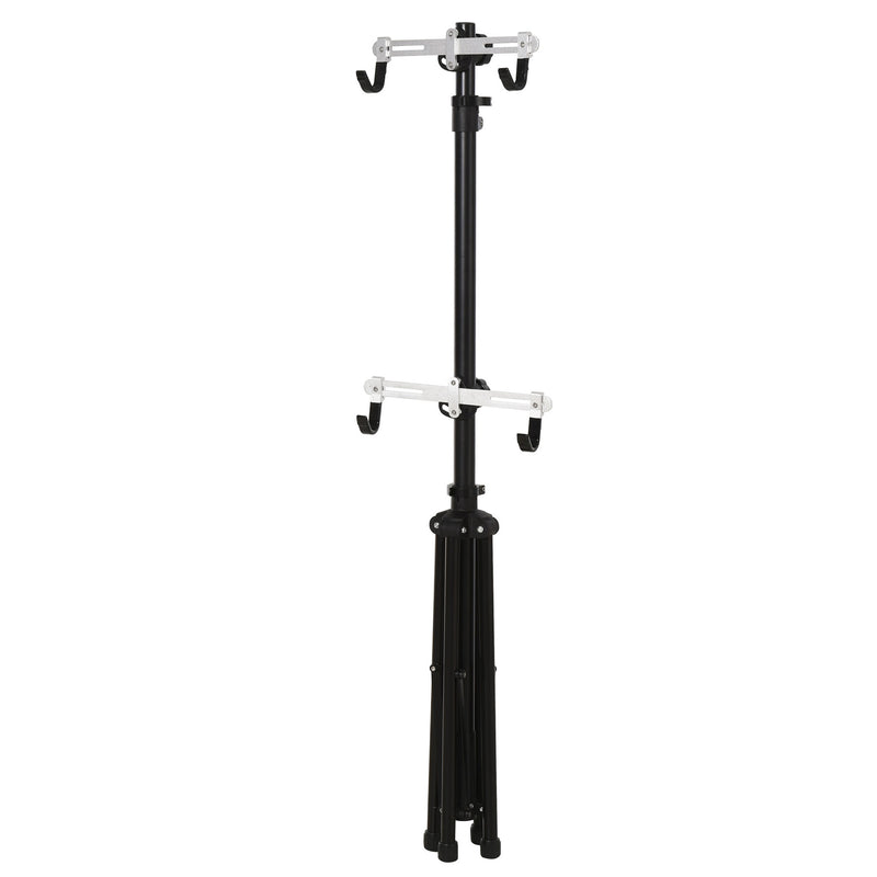 Cavalletto Portabici Verticale 2 Posti Max 100 Kg in Alluminio e Acciaio  Nero-6