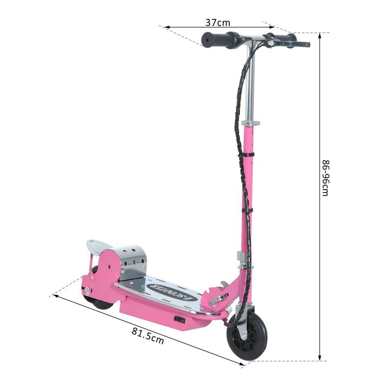 Monopattino Elettrico per Bambini 120W con Freno e Cavalletto Rosa -3