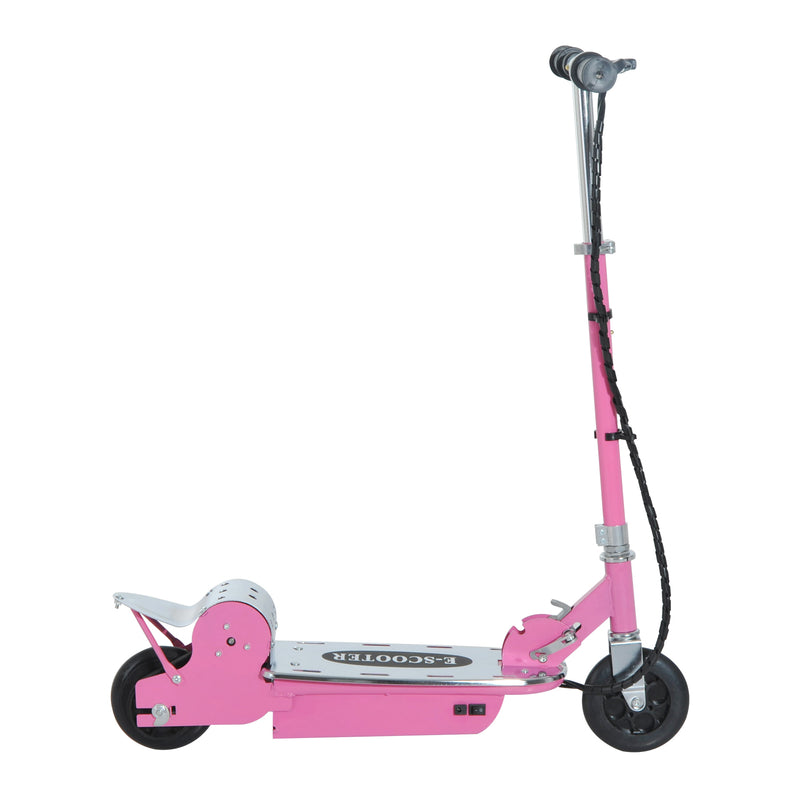 Monopattino Elettrico per Bambini 120W con Freno e Cavalletto Rosa -4