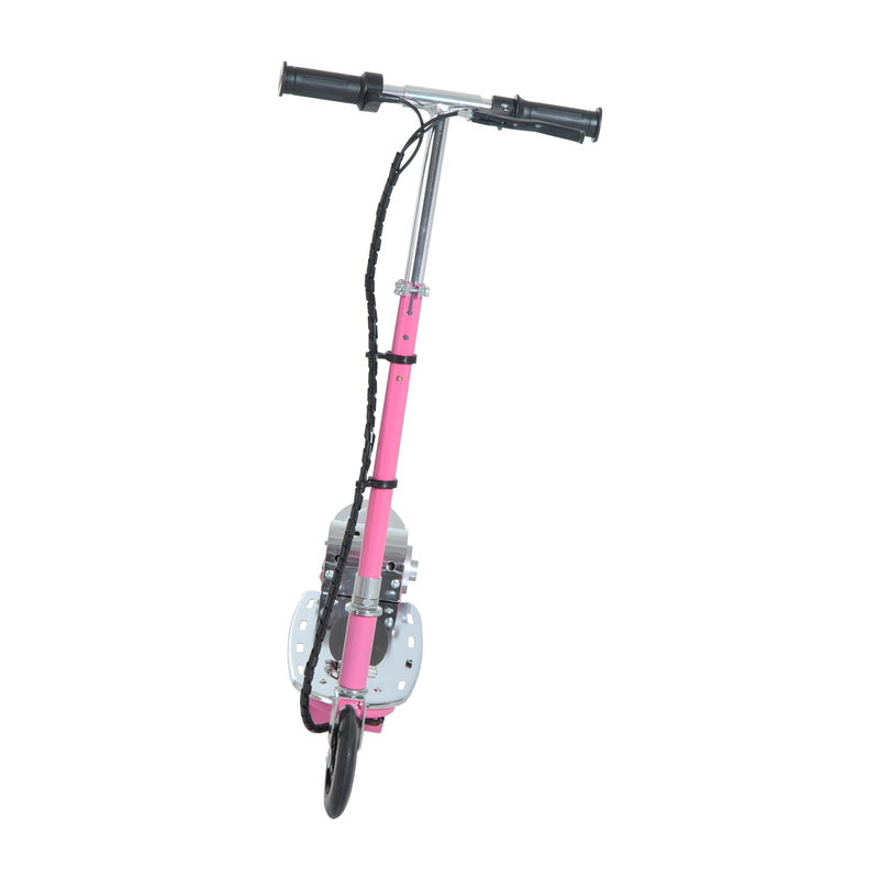 Monopattino Elettrico per Bambini 120W con Freno e Cavalletto Rosa -6