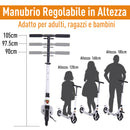 Monopattino per Ragazzi Pieghevole Regolabile 90-105 cm Bianco -4