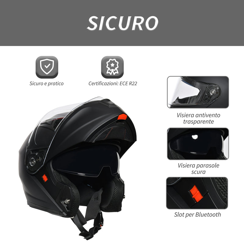 Casco Integrale per Scooter Visiera Lunga Nero M - (57-58 cm)-7