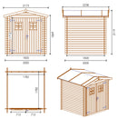 Casette Box da Giardino Porta Utensili 200x200 cm in Legno Bristol-3