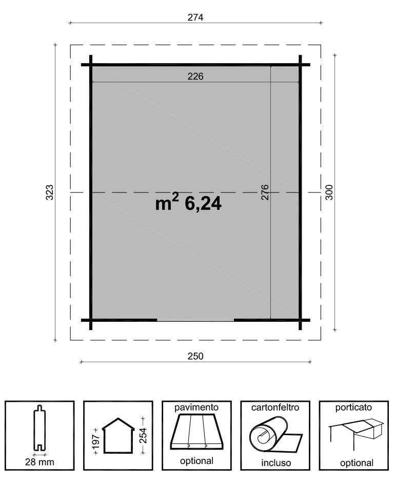 Casette Box da Giardino Porta Utensili 250x300 cm in Legno Elena-2